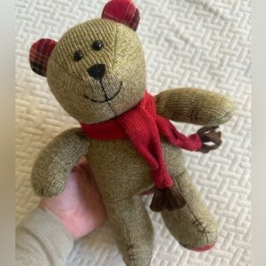 Starbucks Tan Teddy Bear with Red Scarf